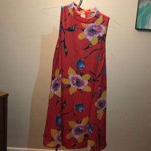 Dejavu red flower A line dress